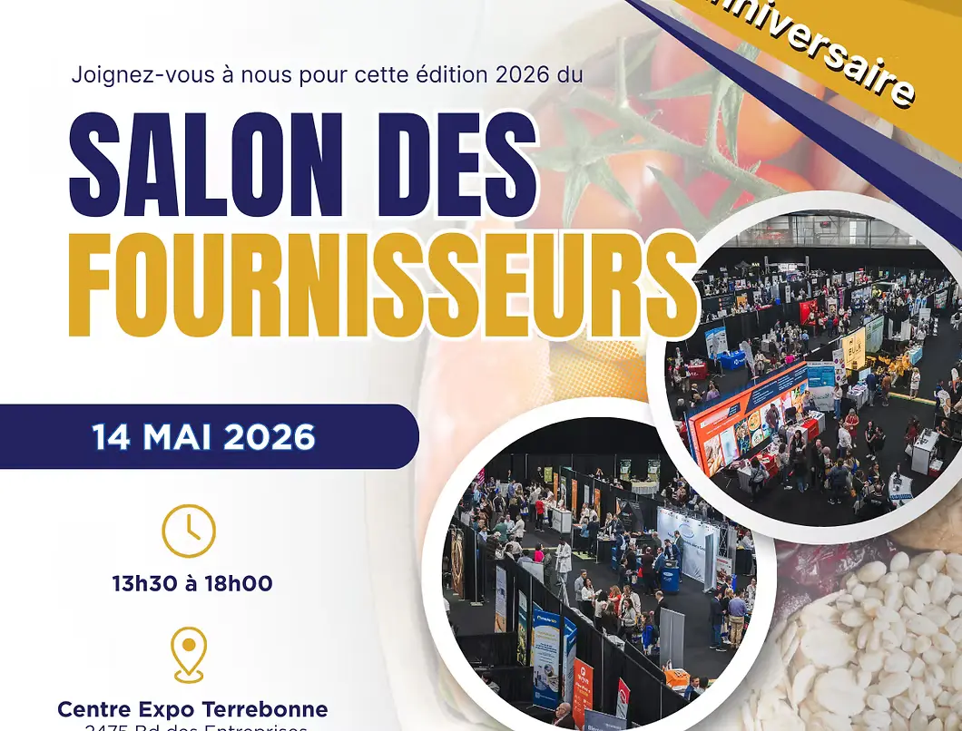 Affiche du 35e Salon des Fournisseurs 2026 — 14 mai, Centre Expo Terrebonne